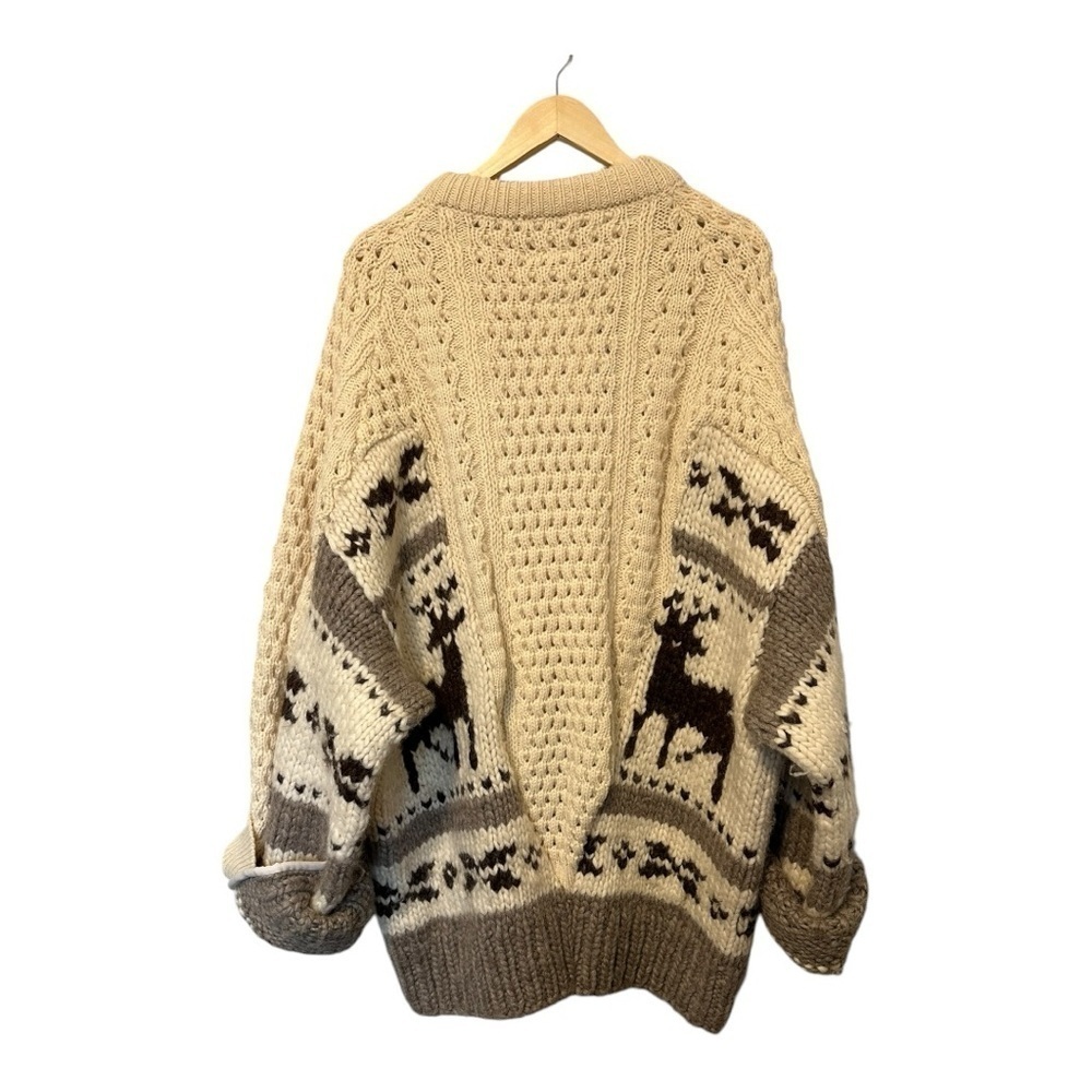 Cowichan & Fisherman Eclectic Wool Sweater | YAH YAH! - Large / XLarge - Picture 3 of 14